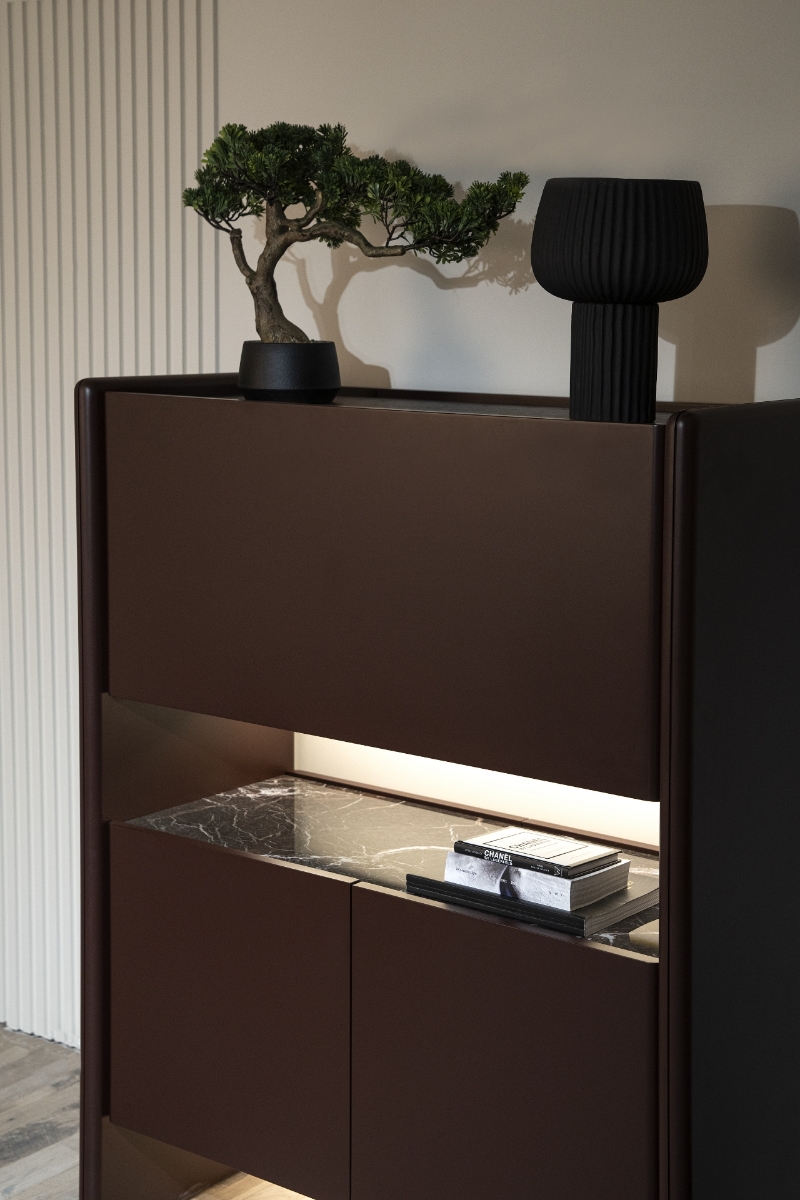 Μπουφές Loft Lofitng Bar με επιλογή κεραμικό ή ξύλο στο ράφι Adamopoulos