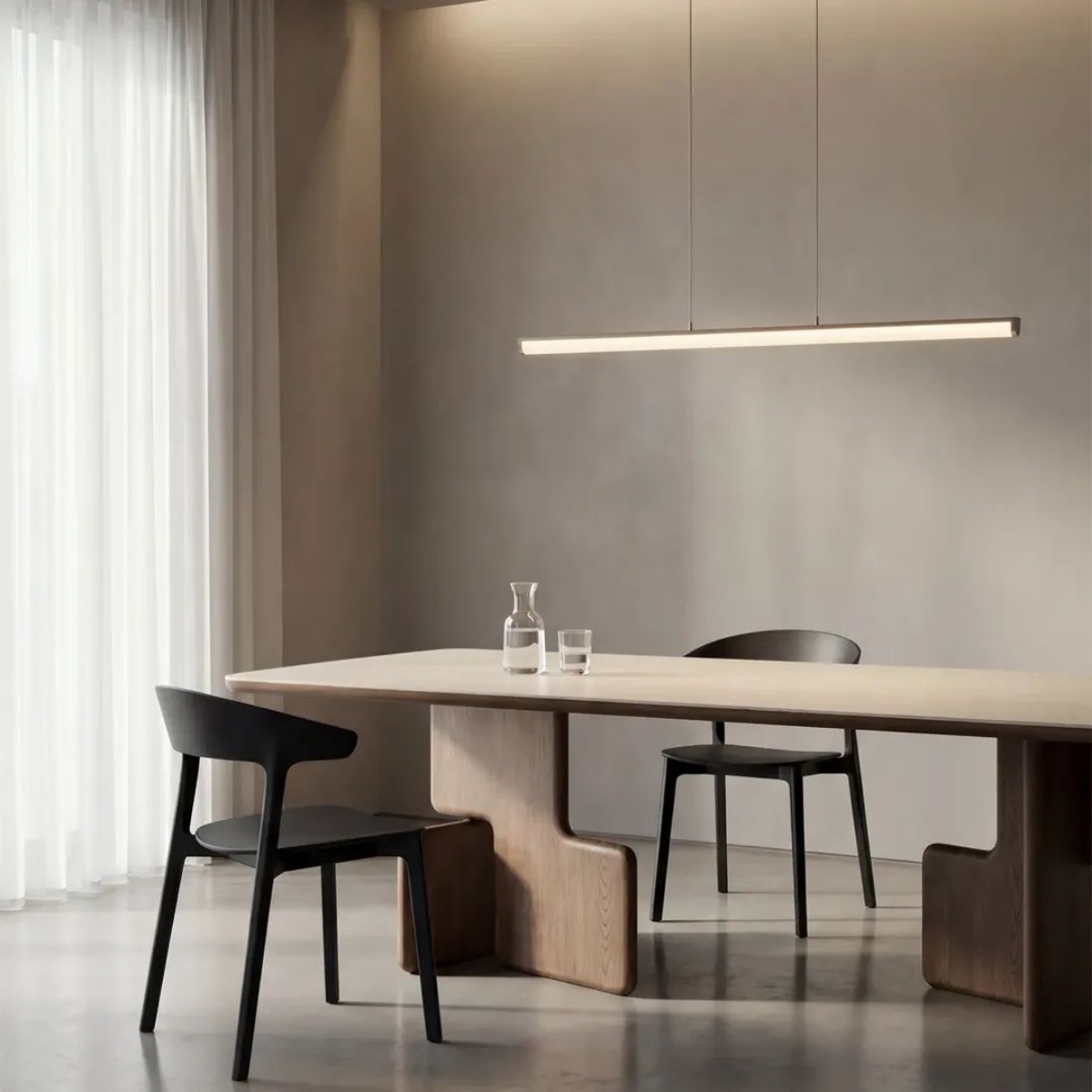 Οβάλ τραπέζι τραπεζαρίας με μασίφ ξύλινα πόδια