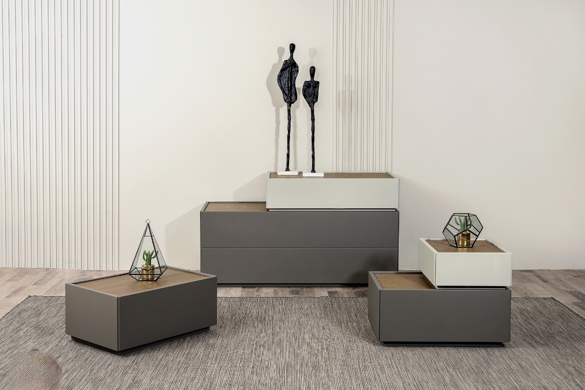 Κομοδίνα και τουαλέτα Freedom γκρι πράσινο μοντέρνα