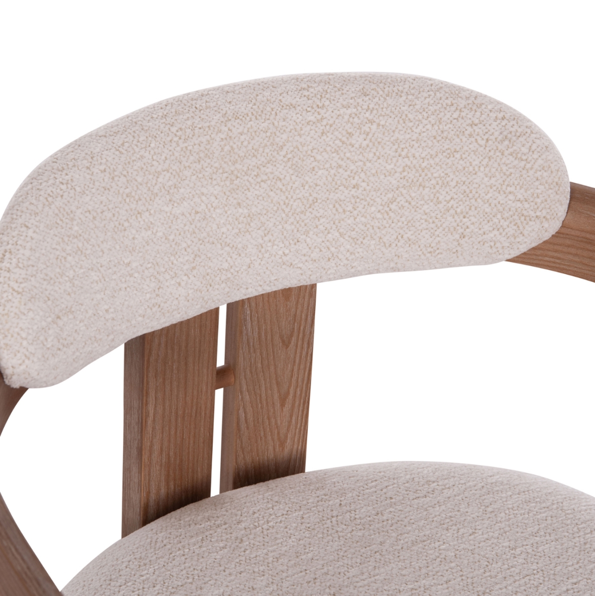 Καρέκλα με μπράτσο  μπεζ με σκελετό λευκή πατίνα