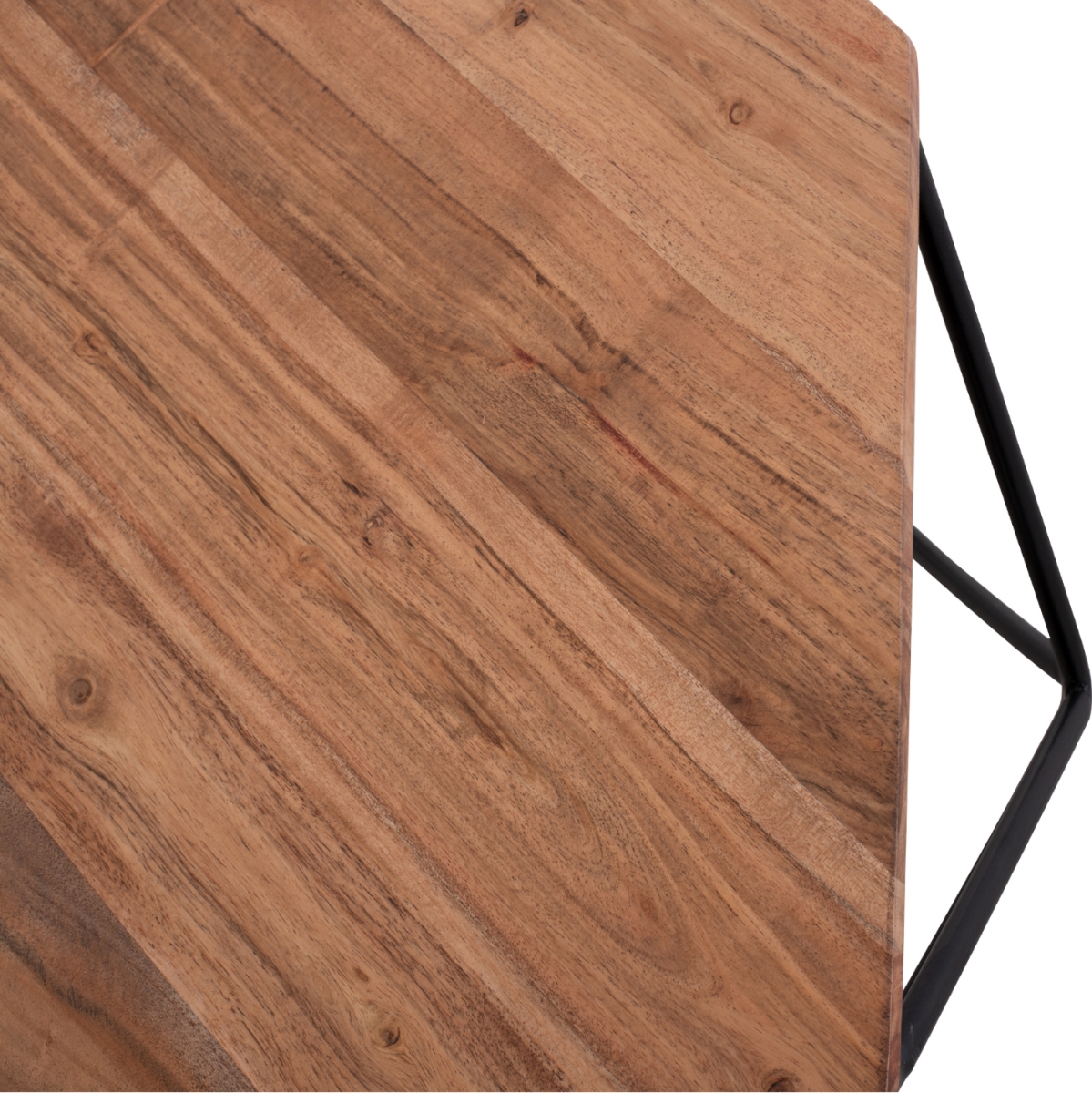 Λεπτομέρεια επιφάνειας μασίφ ξύλου ακακίας τραπεζάκι σαλονιού