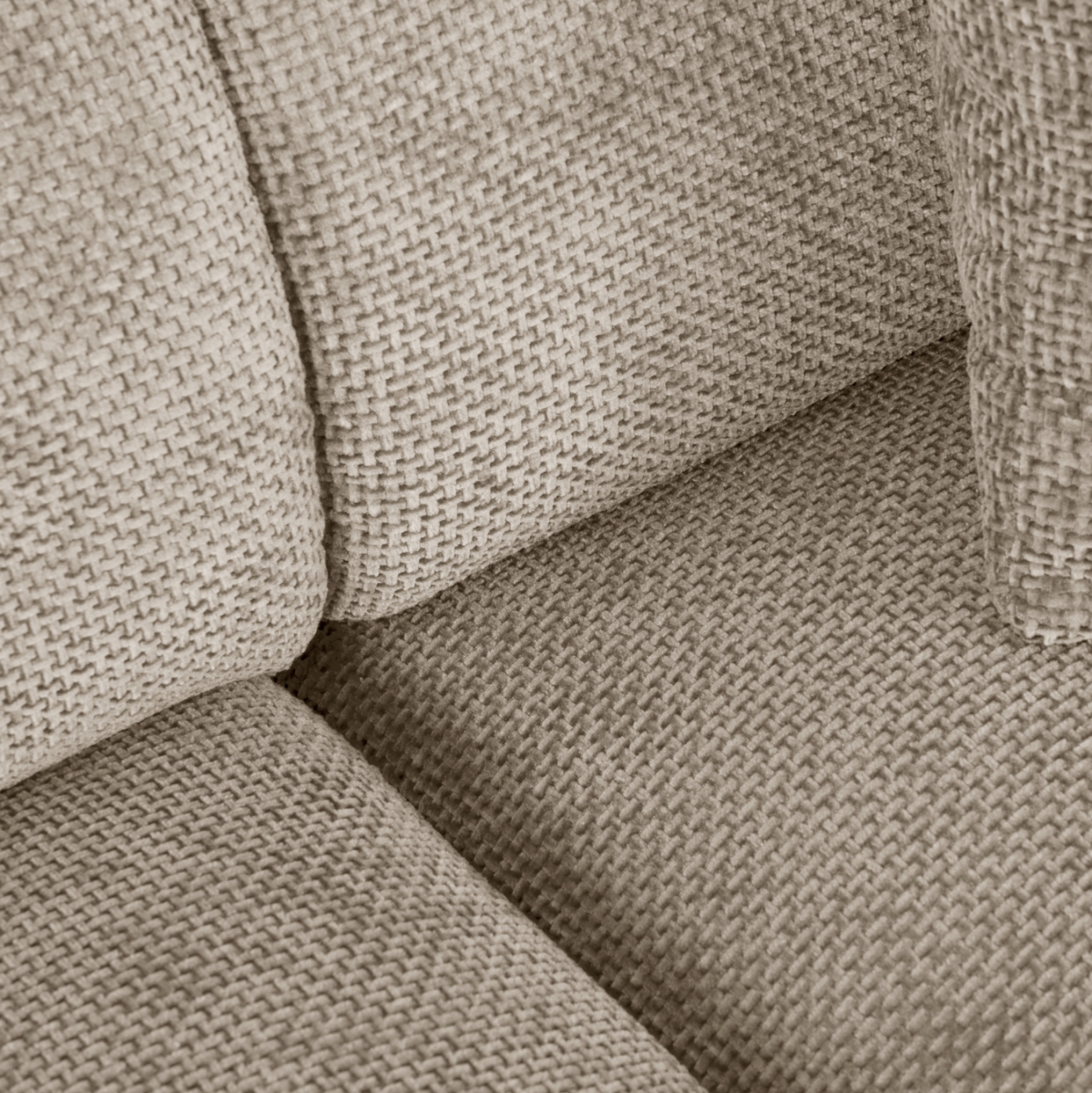 Λεπτομέρεια υφάσματος chenille μπεζ καναπές γωνία Birgen αδιάβροχο