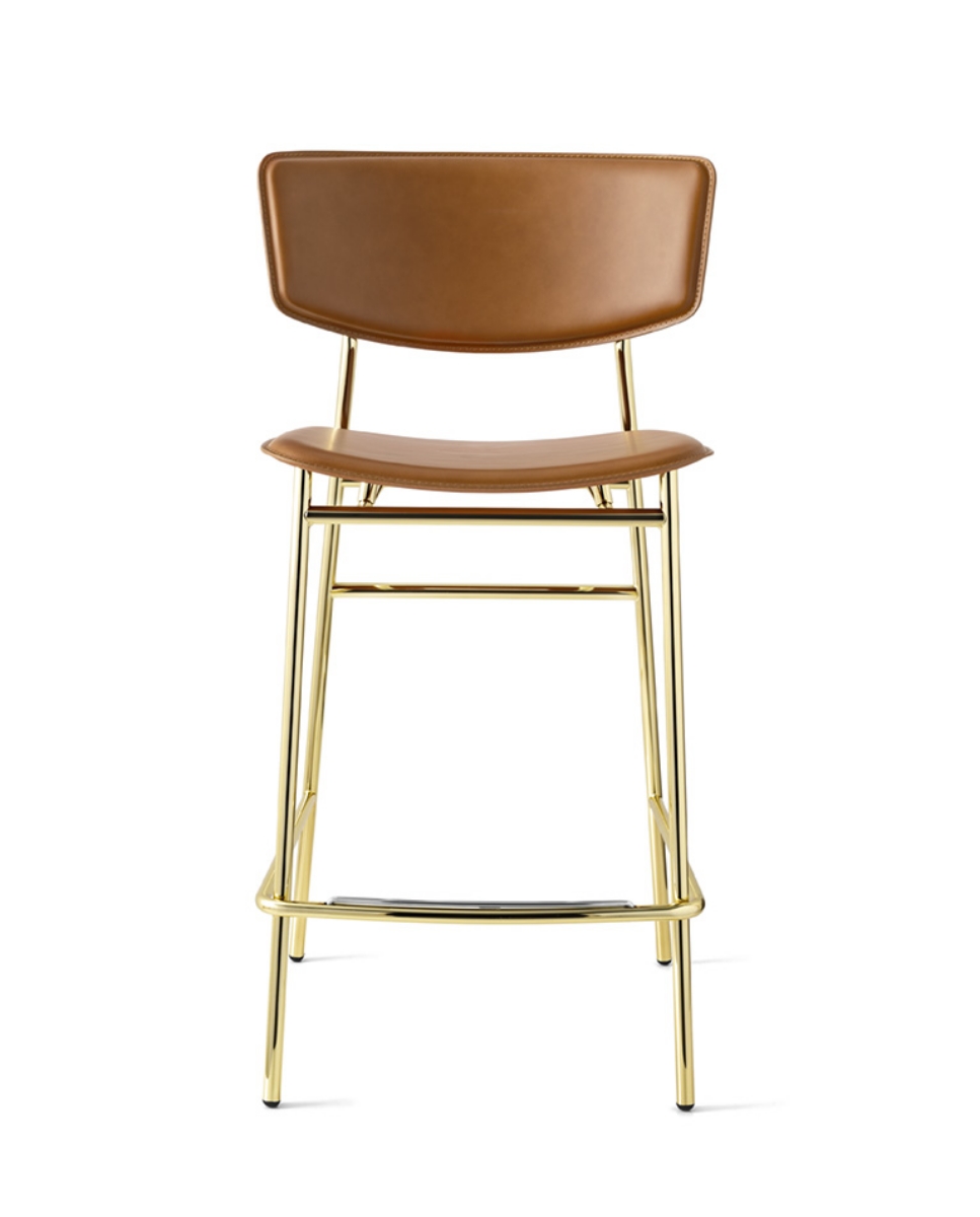 Design σκαμπό bar Fifties Calligaris με μεταλλική βάση και επένδυση υφάσματος Ελλάδα