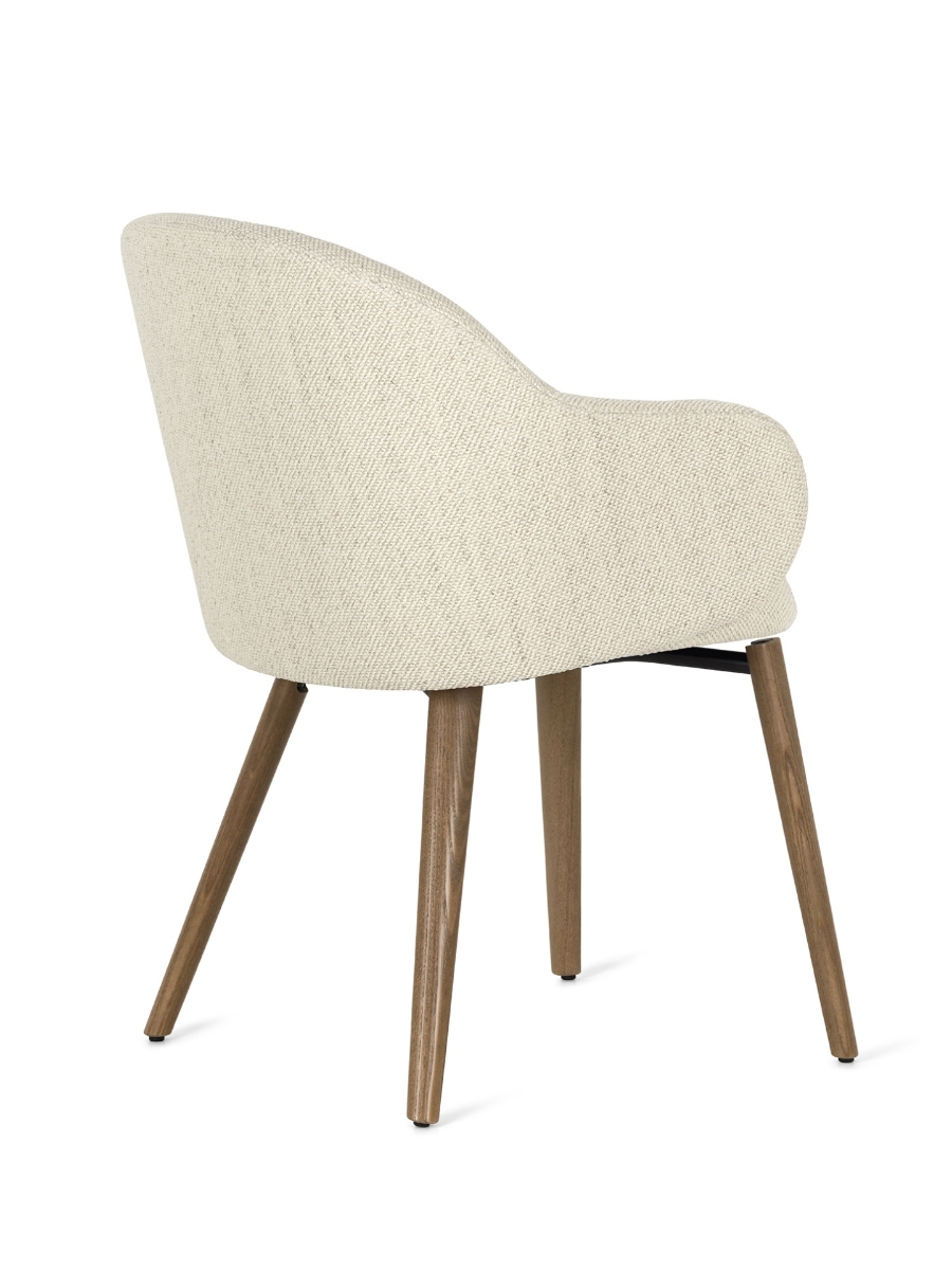 Πίσω όψη καρέκλας τραπεζαρίας με μπράτσα Holly Fab Calligaris σε εκρού ύφασμα - Adamopoulos Casa Ideale