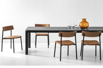 Eminence τραπέζι κουζίνας με μεταλλικά πόδια Connubia by Calligaris