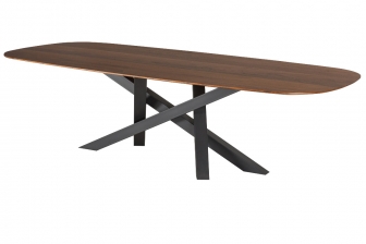Voltagio οβάλ τραπέζι με ξύλινη  επιφάνεια
